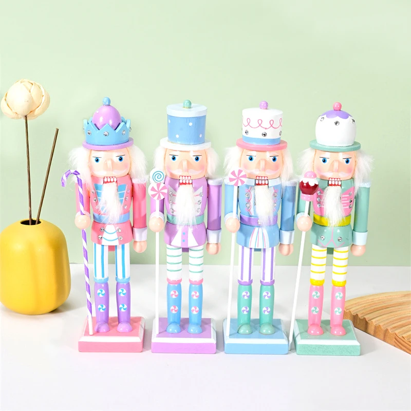 25cm Christmas Nutcracker Creative Handicrafts Gift Christmas Decorations Home OrnamentSoldier Doll Wooden Vintage Puppet