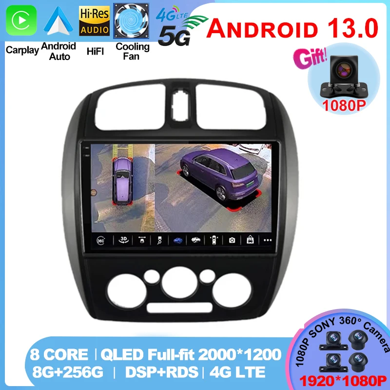 

For Mazda 323 BJ 2000-2003 8G+128G QLED Car Radio Multimedia Video Player Auto Navigation Android 13 2din DVD Head Unit