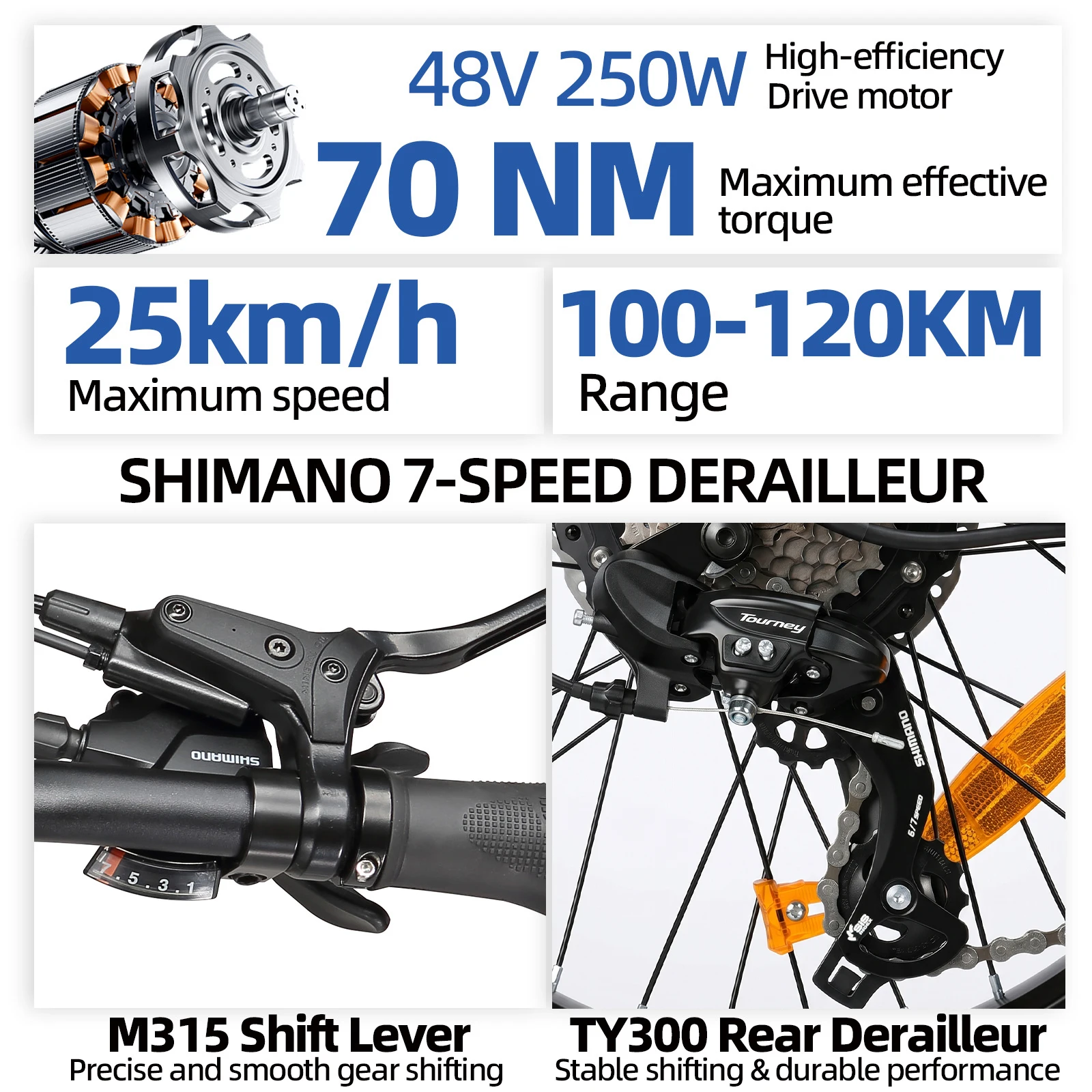 Bicicleta eléctrica Ttgo F7 48V 15Ah para adultos, con neumáticos de 20 x 3 pulgadas, 7 modos de asistencia, autonomía de 90 a 120 km, motor sin escobillas, batería de litio, cuadro de aleación de aluminio, frenos de disco hidráulicos, apta para múltiples terrenos: montaña, carretera, ciudad y uso urbano. Envío gratuito.