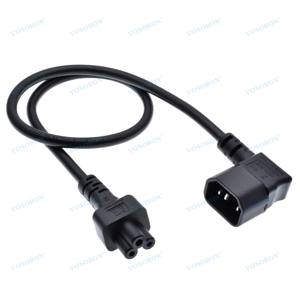 Right‑Angle IEC 60320 C14 Male to C5 Female Power Cord,90‑Degree PDU UPS Extension Cable for Laptop Monitor Printer Adapter﻿﻿