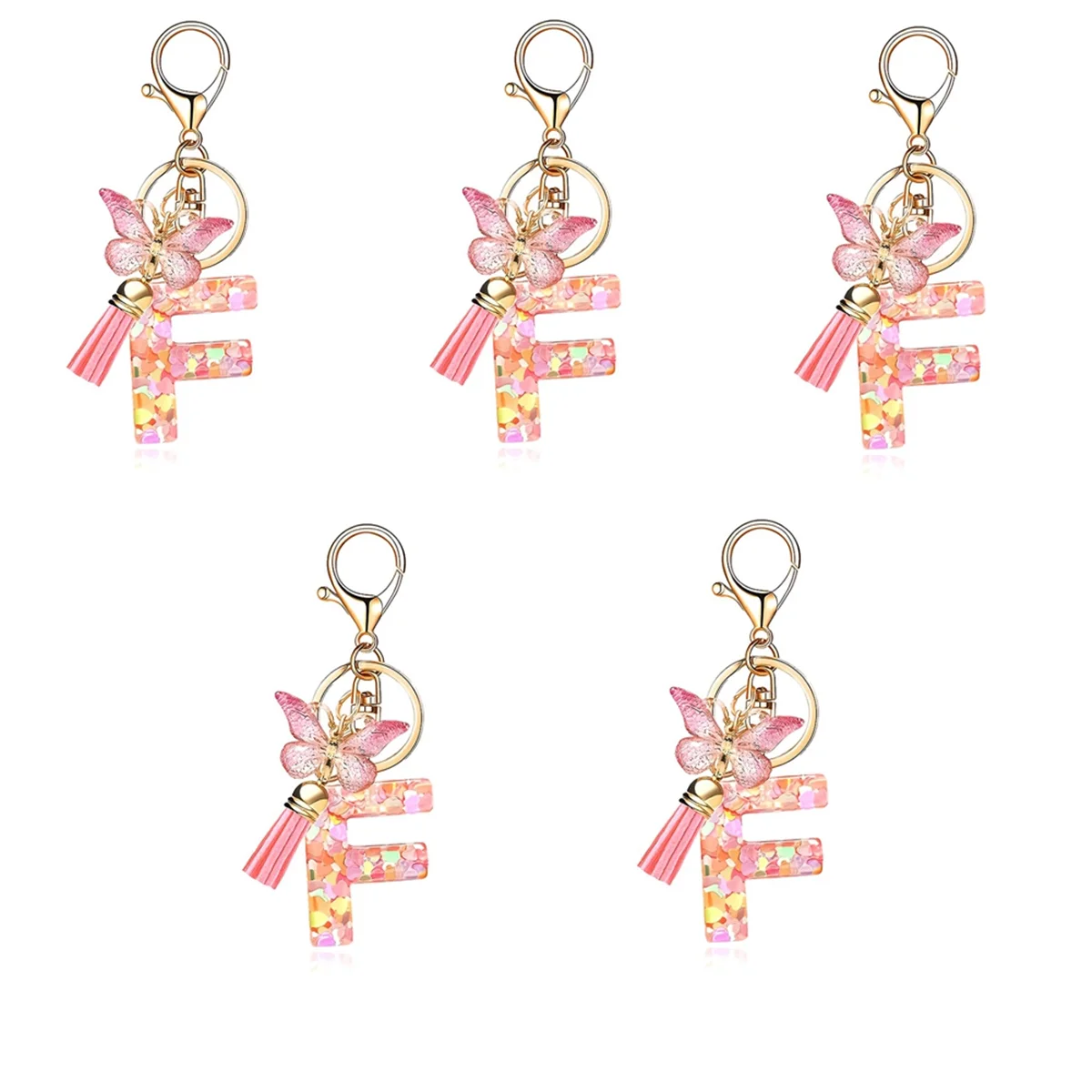 F Type Fashion Pink Letter Key Crystal Epoxy Ladies PendantJAS