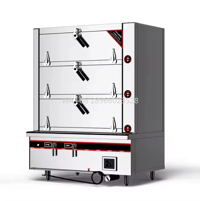 

Для приготовления на пару риса, рыбы, овощей, ресторана, отеля, коммерческого шкафа для приготовления морепродуктов, 3-этажная индукционная пароварка для морепродуктов