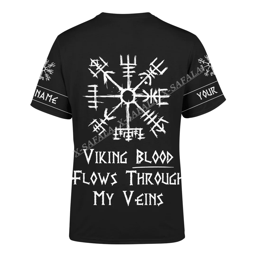 Blood Flows Veins Viking  Raven Tattoo 3D Printed High Quality T-shirt Round Neck Men Casual Top Breathable Quick Dry Summer