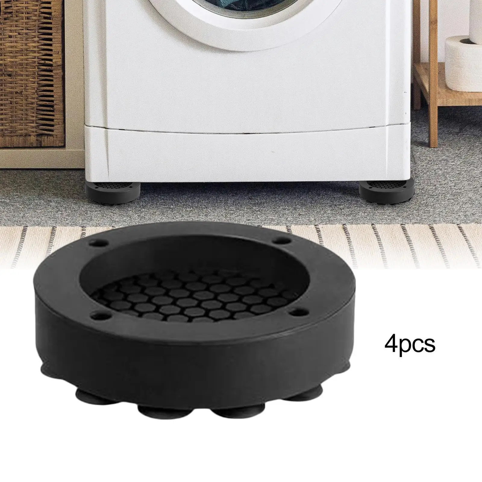 

4Pcs Washer Vibration Pads Reduce Noise with Strong Adsorption Suction Cup Washer Foot Pads Non Slip for Home Desk Sofa Dryer