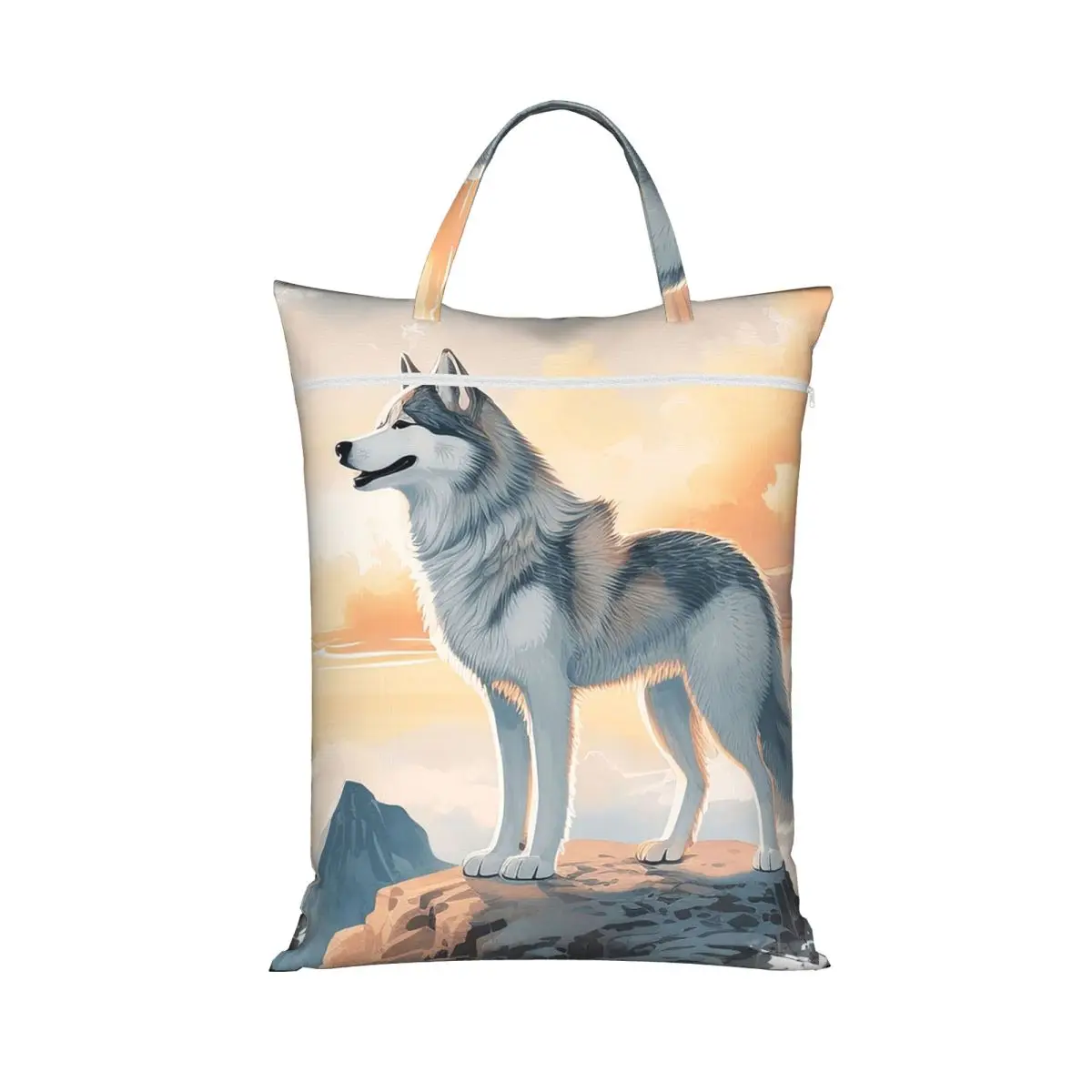 Siberian Husky In The Mountains Laundry Collector Foldable Laundry Basket Home Organizer Washing Basket Home Organizer