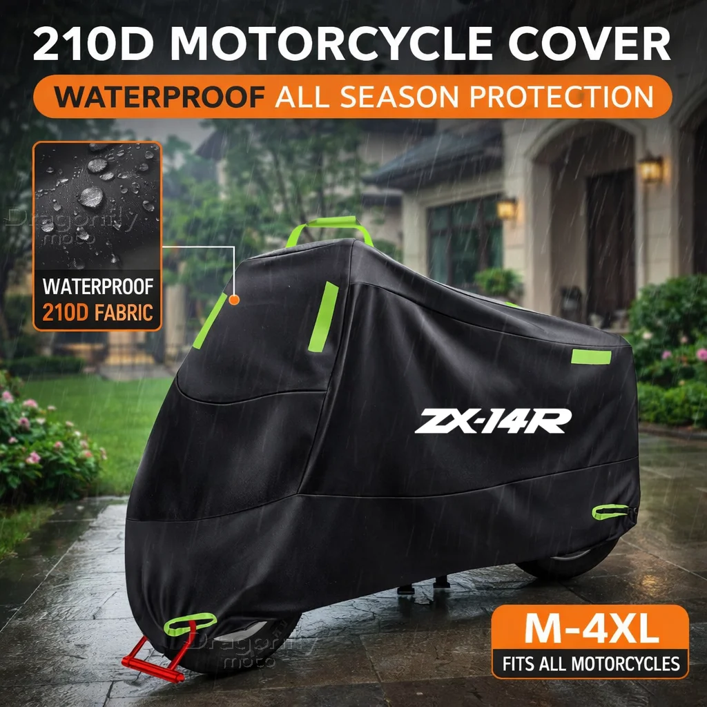 

Водонепроницаемый чехол для мотоцикла Kawasaki ZX14R ZX 14R ZX14 R ZX 14 R 2006-2017, защита от УФ-лучей и дождя, для использования на улице