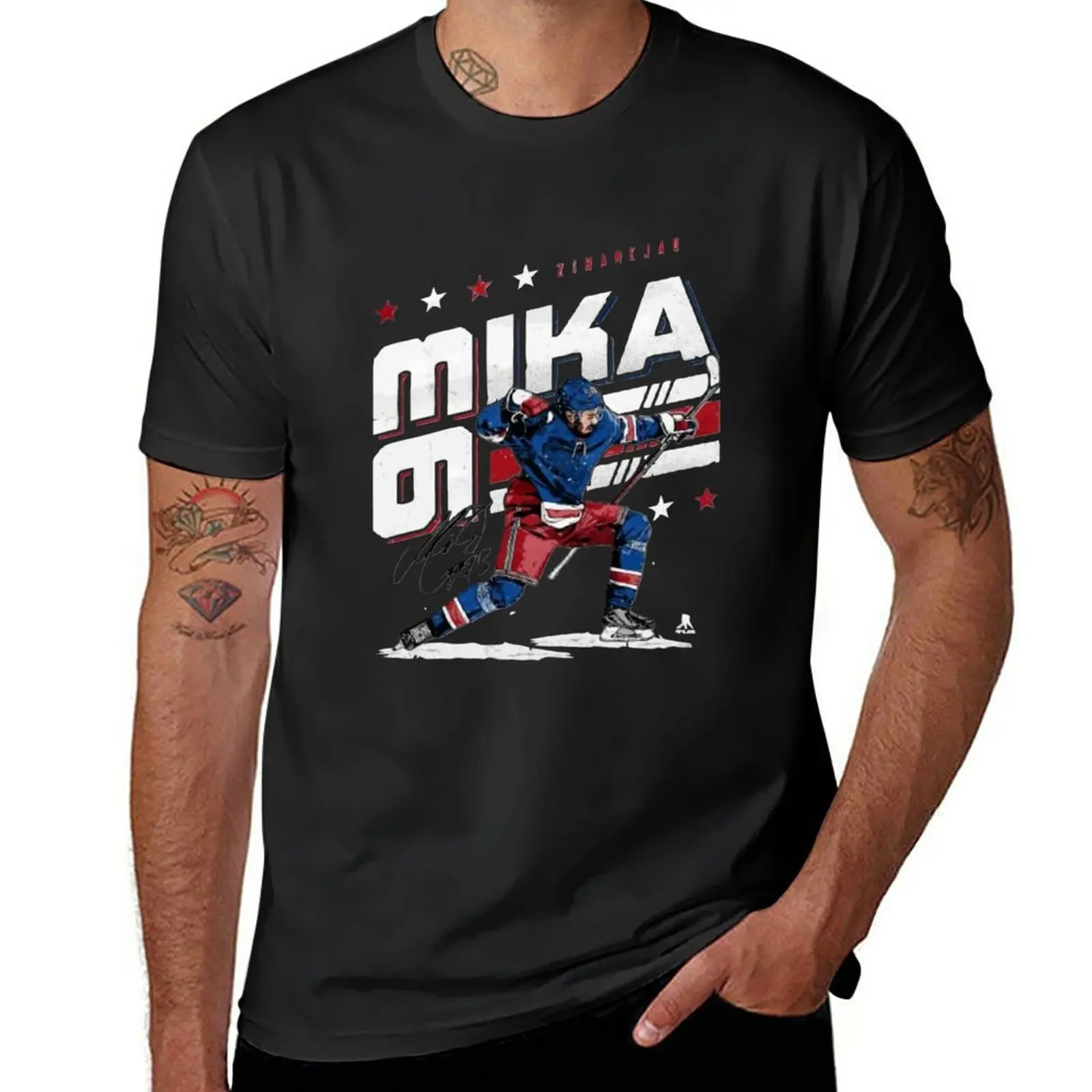 New Mika Zibanejad New York Hockey Mika Zibanejad T-Shirt oversized t shirt quick drying t-shirt mens workout shirts