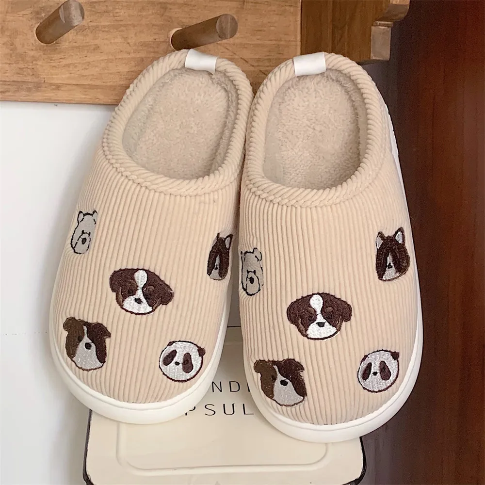 Winter Footwear Flat New Women Thick Indoor Home Non Slip Versatile House Shoes Warm Plush Cotton Slippers For Men