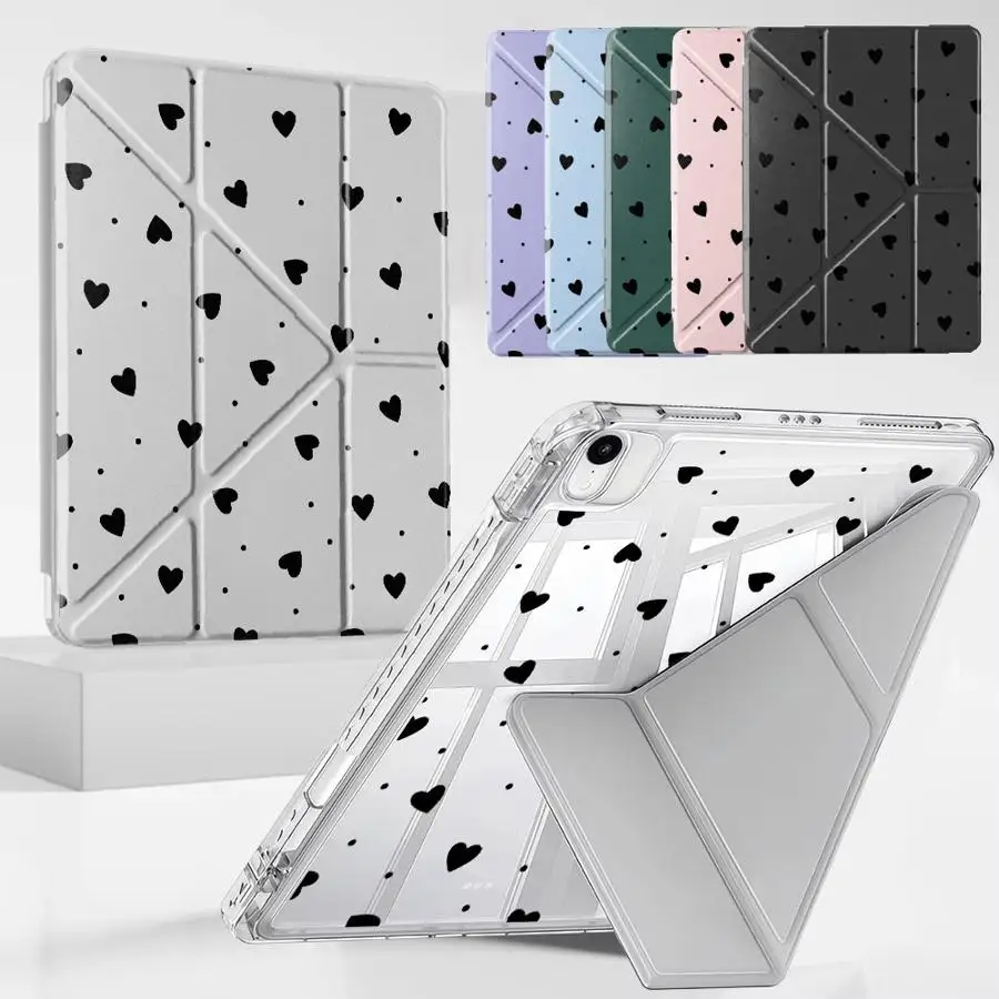 

Чехол-подставка для планшетов iPad Pro 11-го, 10-го, 9-го, 8-го, 7-го поколений, 12.9-дюймовых Pro 2025, Air 4, 5, M3, M2, M4, 11-дюймовых Mini 6, 7, Y-Fold, с мультяшным дизайном