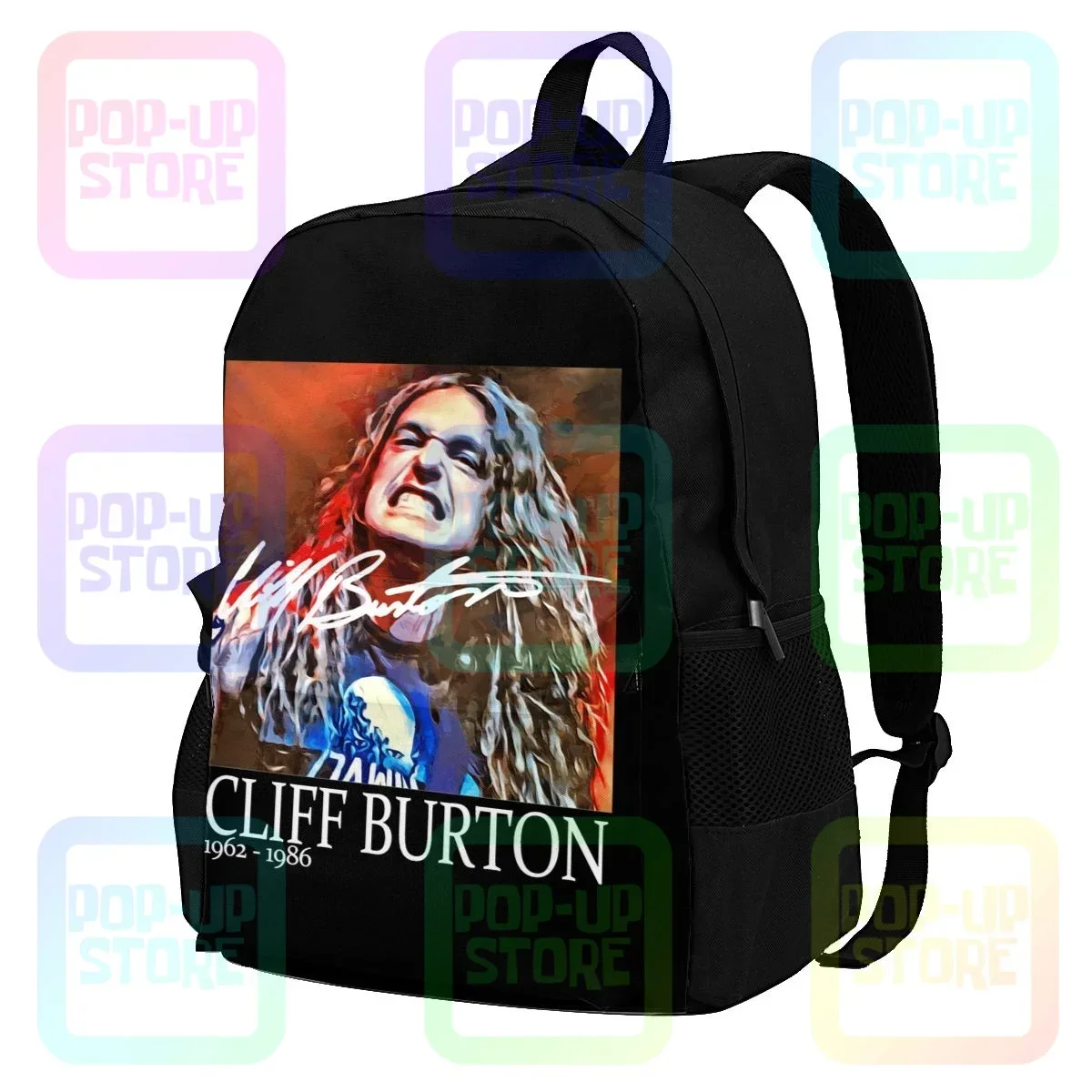 Cliff Burton Rock Band Tribute Large Capacity Backpack Cute Portable Shopping Bag Riding Backpack