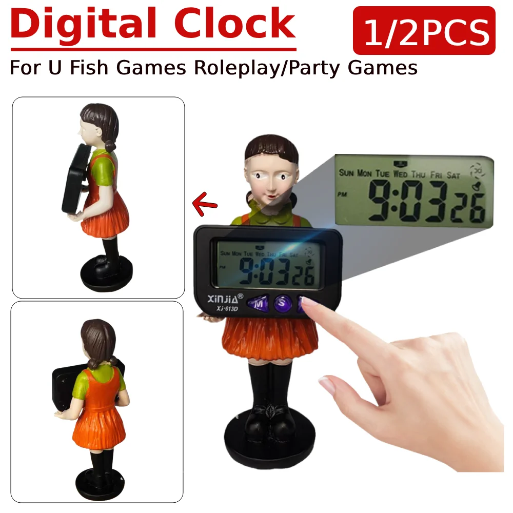 Digital Clock Resin FIGURE Doll Ornament Digital Clock Desk Clock Small Clocks for TV Series Fan/Gift for Collections/Riding