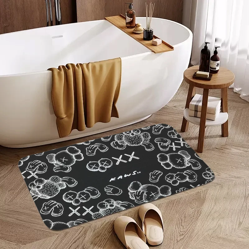 Bathroom Foot Mat B-Kaws Living Room Floor Carpet Balcony Kitchen Rug Slip-resistant Custom Doormat Entrance Door Home