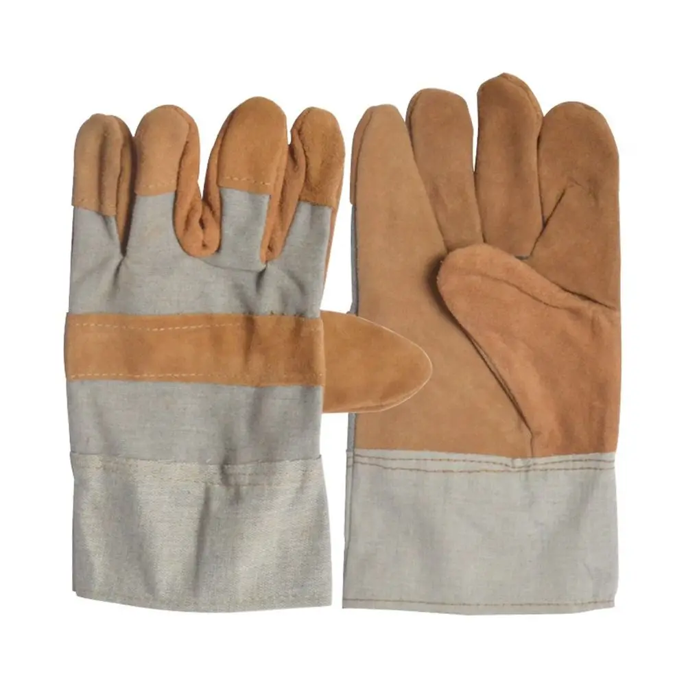Sarung Tangan Las Kulit Sapi Baru Tebal Tahan Aus Sarung Tangan Kerja Pendek