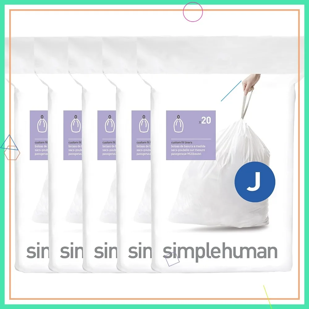 

Custom Fit Drawstring Trash Bags, 30-45L/8-12G, White - Durable & Easy Dispense