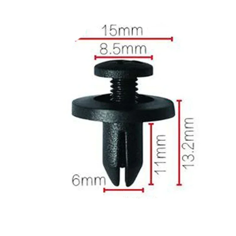 10/20/50Pcs 6mm Auto Bumper Fastener Clip Hole Rivet Retainer Push Engine Cover Car Door Fasteners For Honda