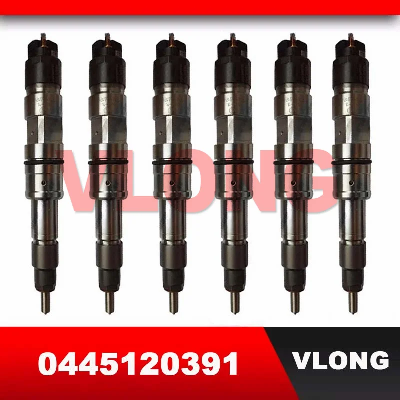 

6PCS Diesel Engine Common Rail Fuel Injector Assemly For Weichai Heavy Truck 612630090055 0986AD1005 0445120391 0 445 120 391