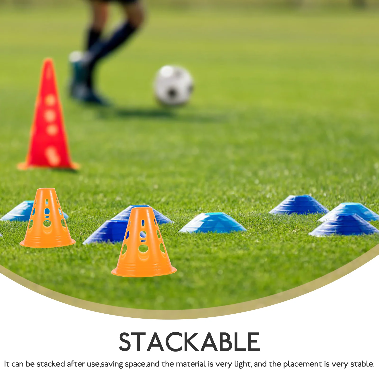 

20 Pcs Roller Skating Pile Cones for Soccer Racing Training Dome Agility Sport Drills Orange Markers