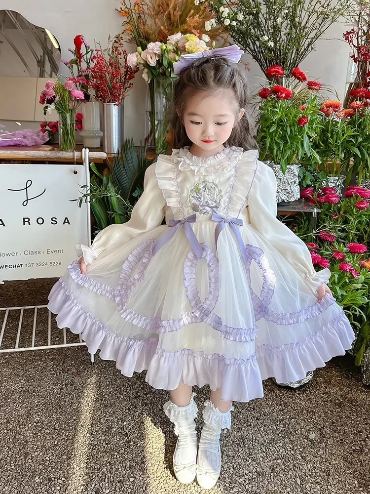 2024New Spring and Autumn Clothing Girls Lolita Dresses Children's Princess Dress