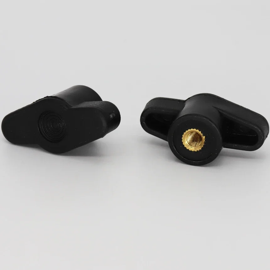 M5 M6 M8 Female Thread 35mm T Head Diameter Screw On Brass Hand Tighten Wing Grip Through Hole Handle Clamping Knob Thumb Nut view 3