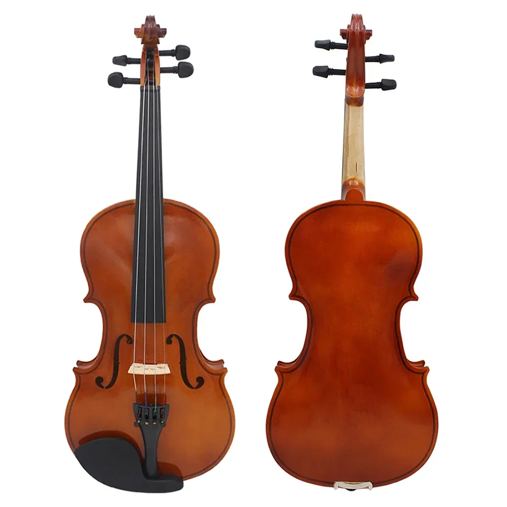 Violín acústico de madera maciza Natural, Violín con estuche de transporte, arco, instrumento Musical para principiantes, regalos, 1/8, 1/4, 1/2,