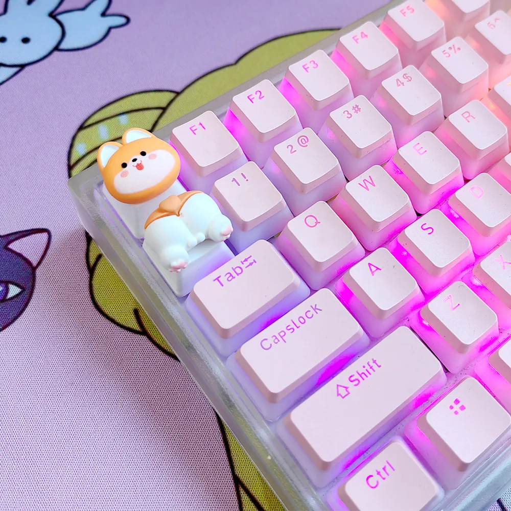 

Corgi keycap butt Shiba Inu Husky Persian cat tri-color cat 2 unique mechanical keyboards with 3D key