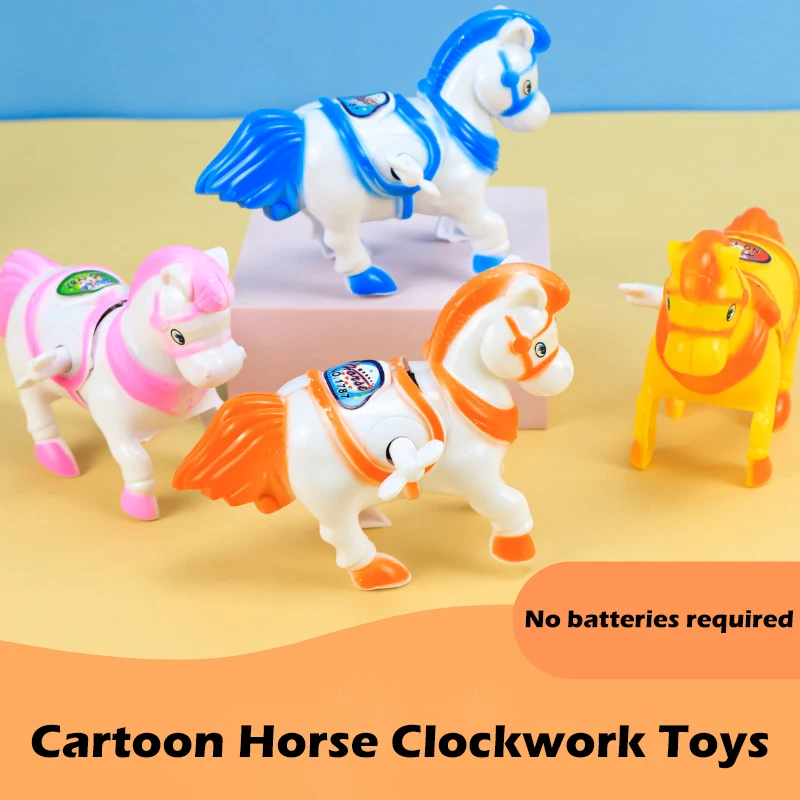 

1Pcs Hot New Cartoon Cute Pony Funny Wind-up Horse Toys Children's Puzzle Clockwork Toys Boys/girls Holiday Party Birthday Gift