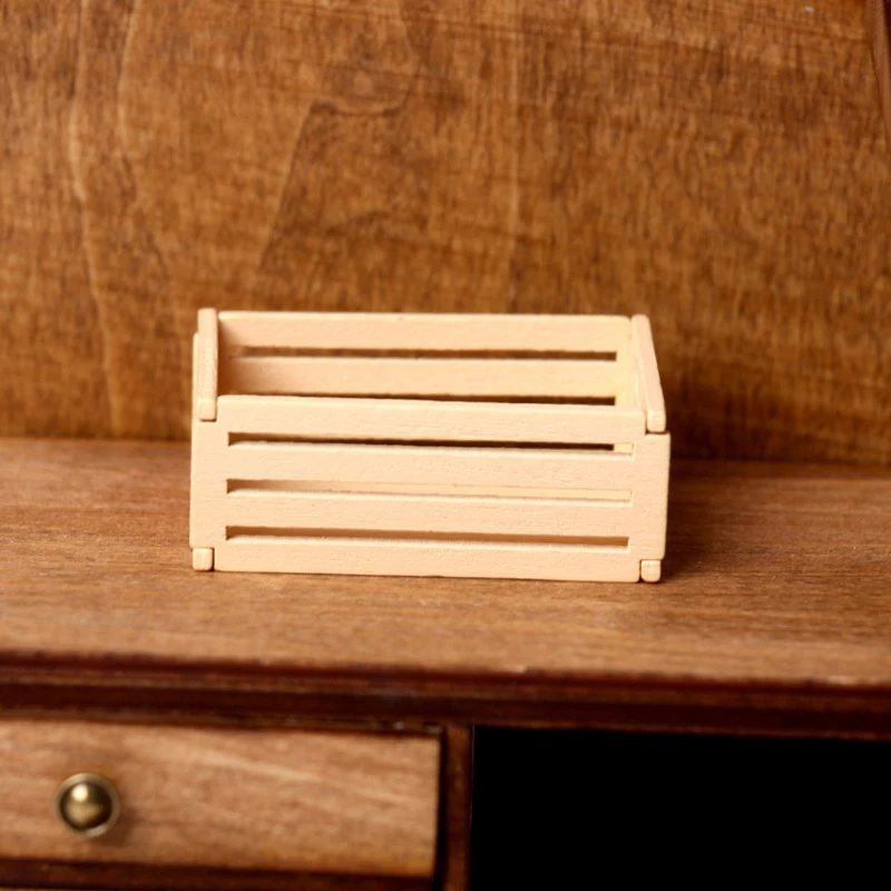 1:12 мини корзина для кукольного домика, деревянная рамка для фруктов, коробка для хранения, рамка для хранения, корзина, игрушечные аксессуары, модель, миниатюрный Декор сцены