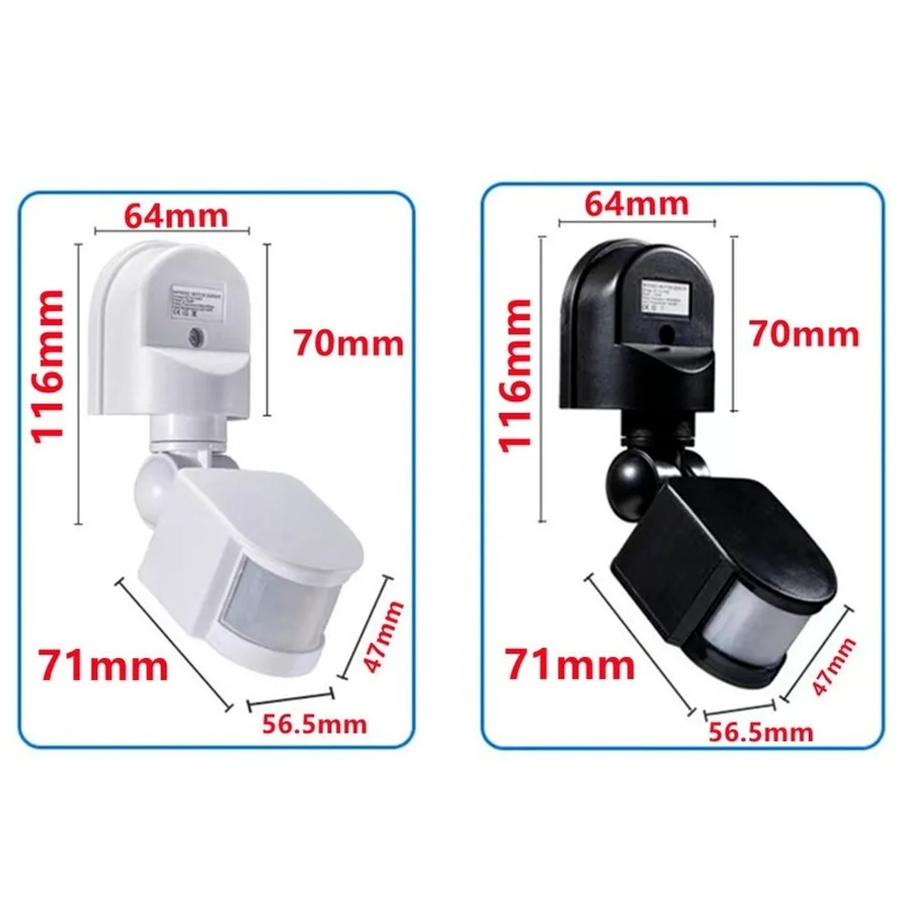 12V Motion Sensor 220V/110V PIR Movement Detector Automatic Infrared Wall Mount Timer Outdoor 24V LED Motion Sensor Light Switch