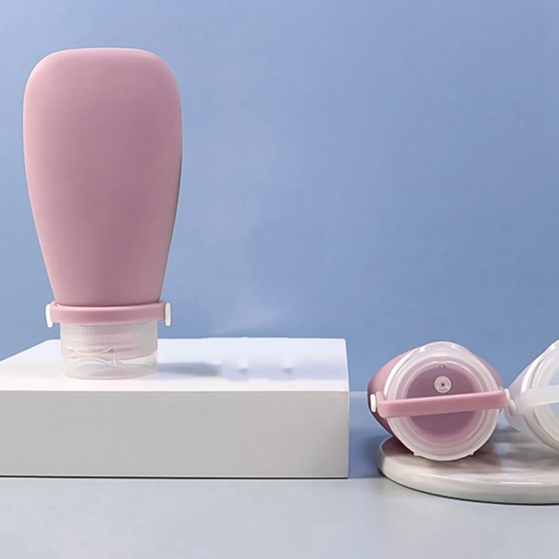 Garrafa de recarga de silicone para viagem de 90ml, gel de banho, garrafa de recarga de shampoo, garrafa vazia de recarga de aperto