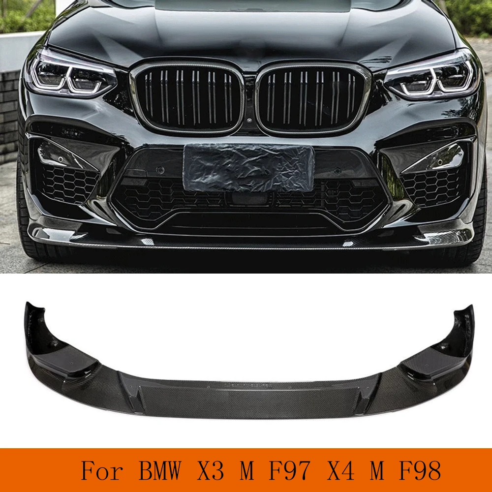 

Car Front Bumper Lip Splitters For BMW X3M X4M F97 F98 2019 - 2022 Carbon Fiber Front Bumper Lip Chin Spoiler Splitters Guard