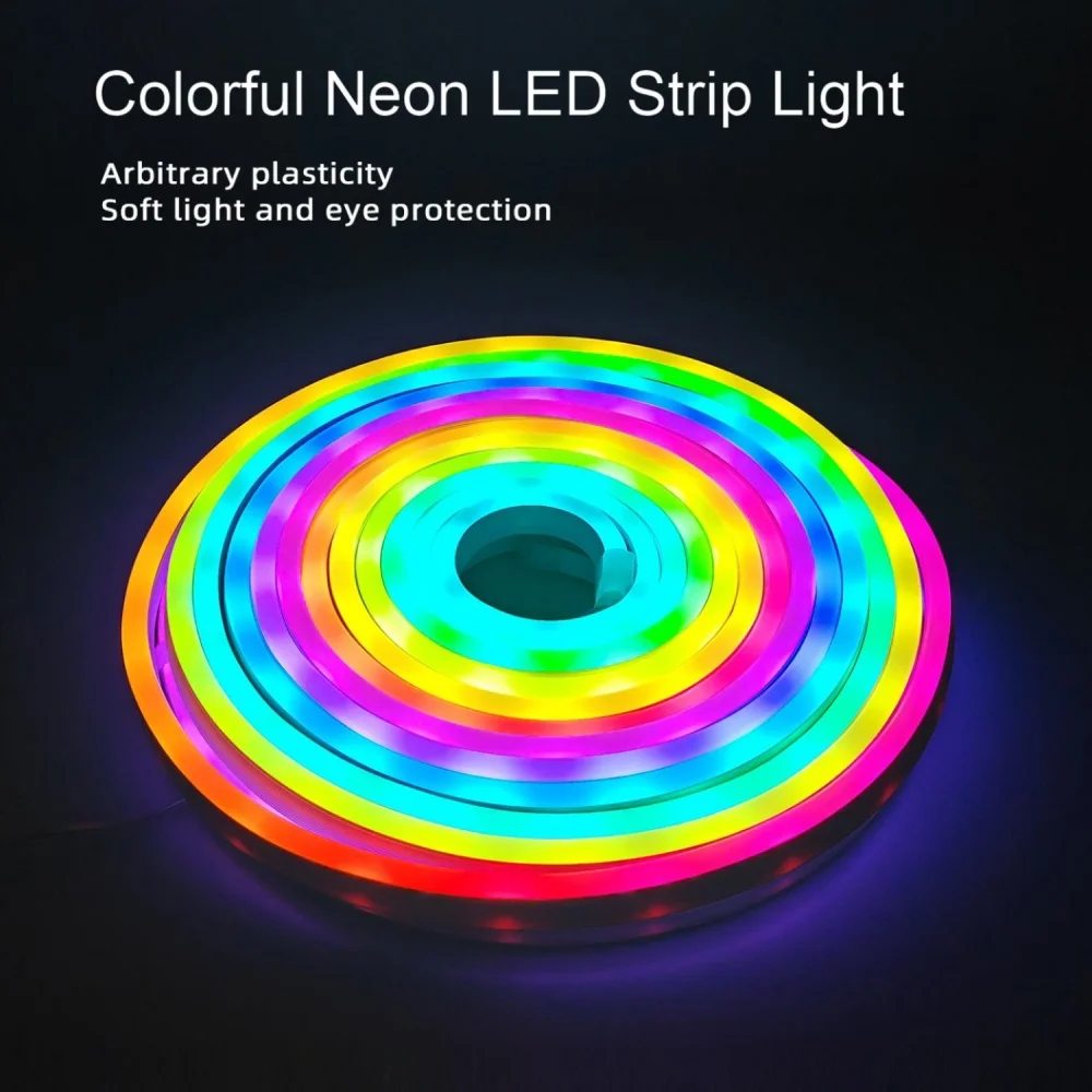 Strisce luminose al neon a LED colorate APP Bluetooth telecomando 5V USB LED luce fai da te impermeabile per esterni/interni