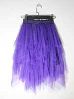 Women's Irregular Tulle Skirts Casual High Waist Solid Color Mesh Skirts Layered Skirts