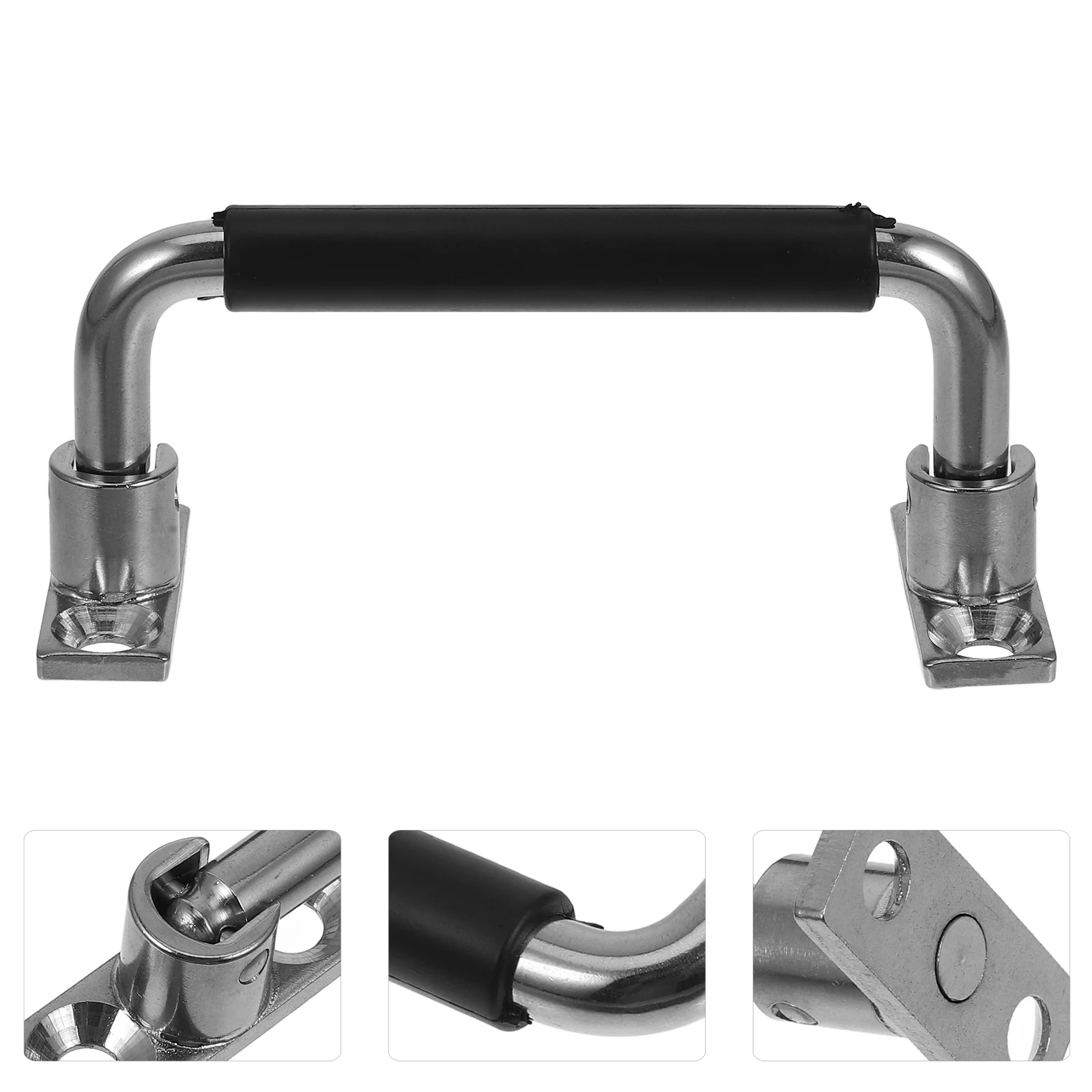 

Stainless Steel Foldable Handle Rubber Grip Surface Mount Pull For Wooden Metal Crates Toolboxes Cabinets U-Shape Transport Box