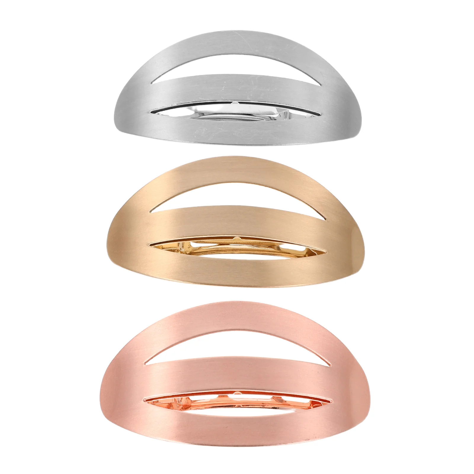 

3Pcs Hollow Out Geometric Metal Hair Clips Curved Barrettes Hairpins for Fashionable Women Metal Hair Claw Barrettes for Women