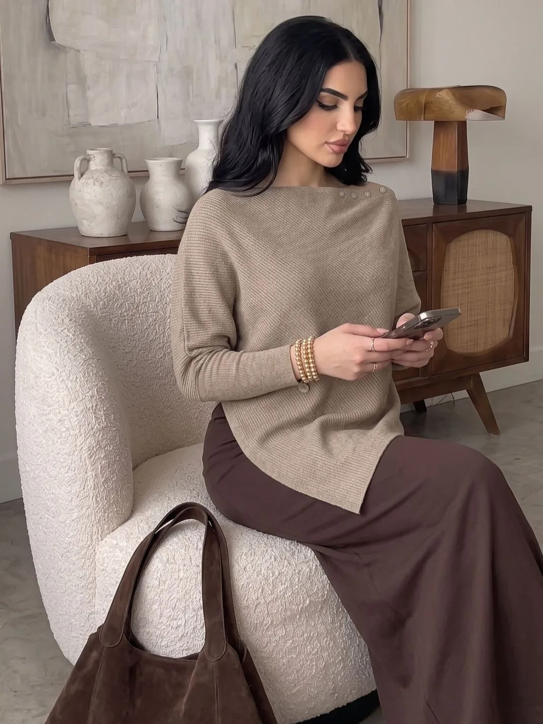 Women Knit Top Long Sleeve Solid Waist Slimming Irregular Pullover Sweater Shirt Ladies Single Piece Knitted Blouse Casual New
