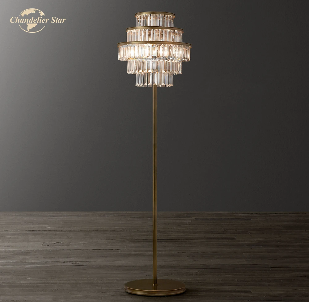 Modern LED Standing Lights Decoration Alaine Crystal Floor Lamps Lustre Living Room Bedroom Dining Room Indoor Lighting