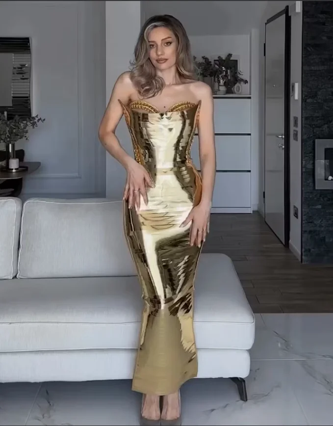 Women Luxury Gold 3… - image