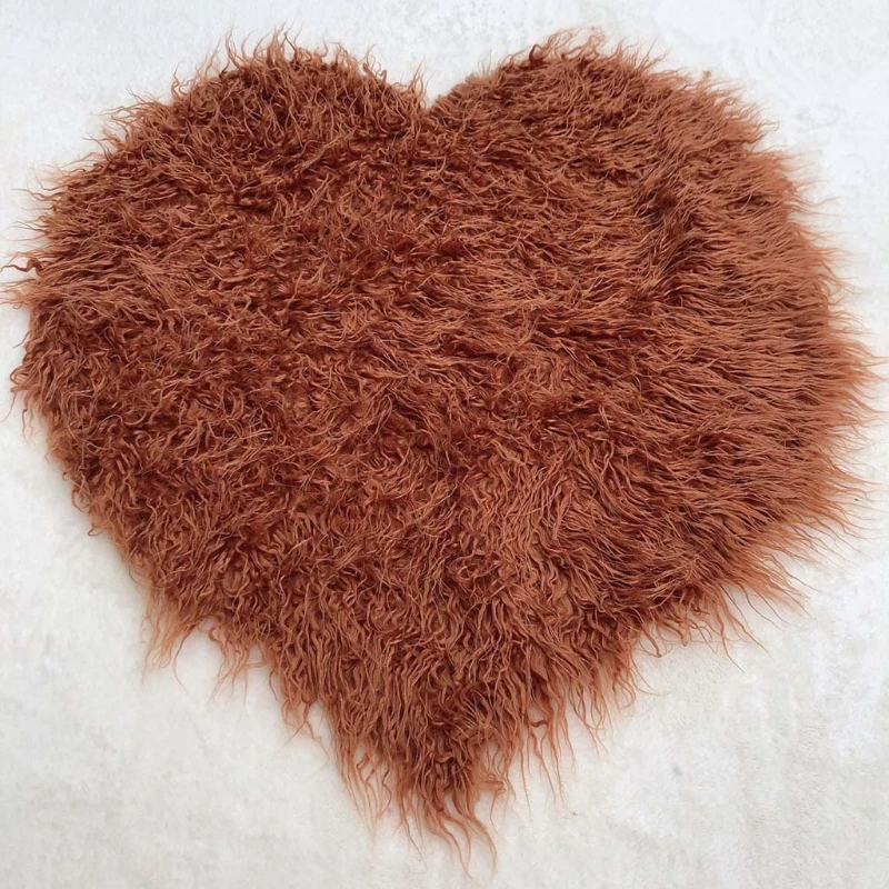 Heart Blanket Newborn Baby Soft Faux Fur Photograph Prop Blanket Infant Background Photo Prop Basket Stuffer Filler