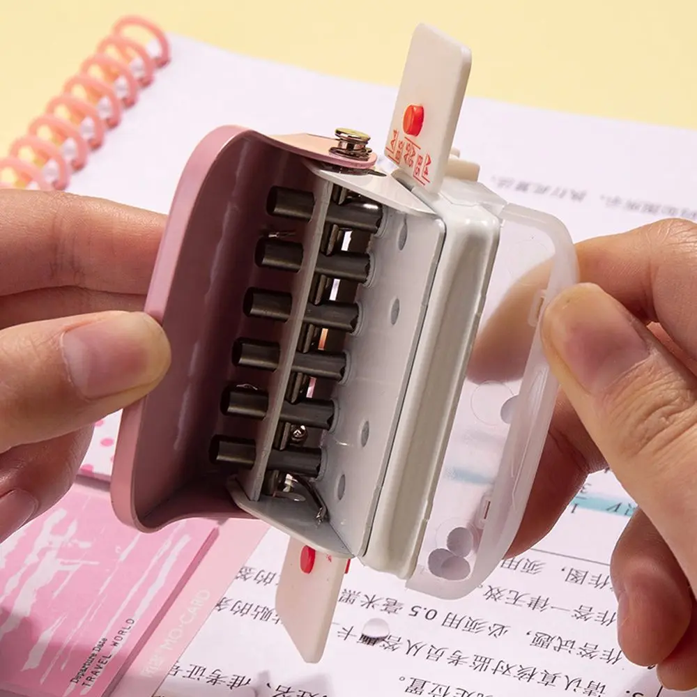 A4 A5 B5 เครื่องเขียนโรงเรียน 6-Hole กระดาษ Punch Hole Puncher Handheld Hole Puncher โลหะ Hole Puncher