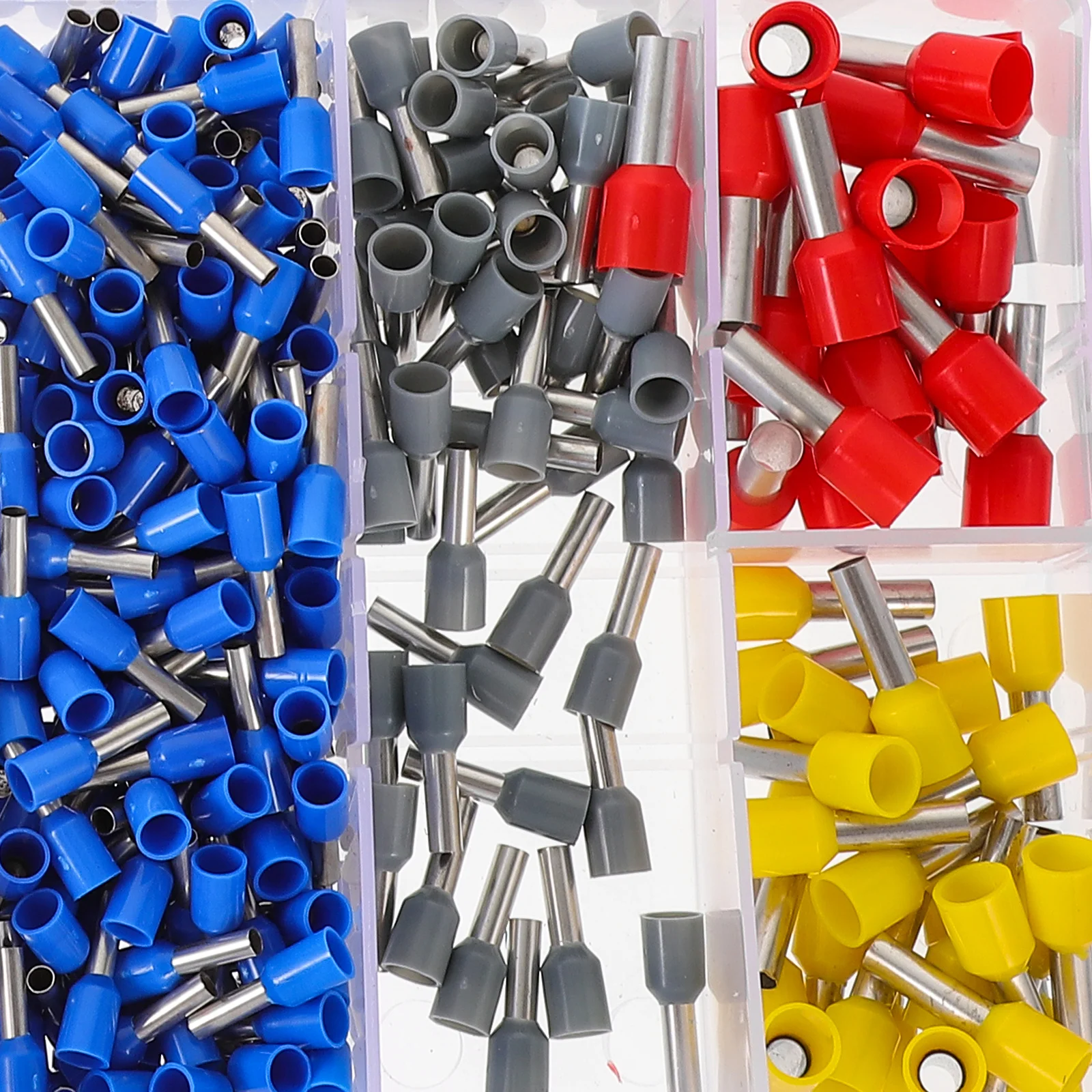 

1200Pcs Pre-Insulated Wire Terminal Connectors Copper Cable Electrical Crimp Connectors for 4 Gauge Wire Ferrules