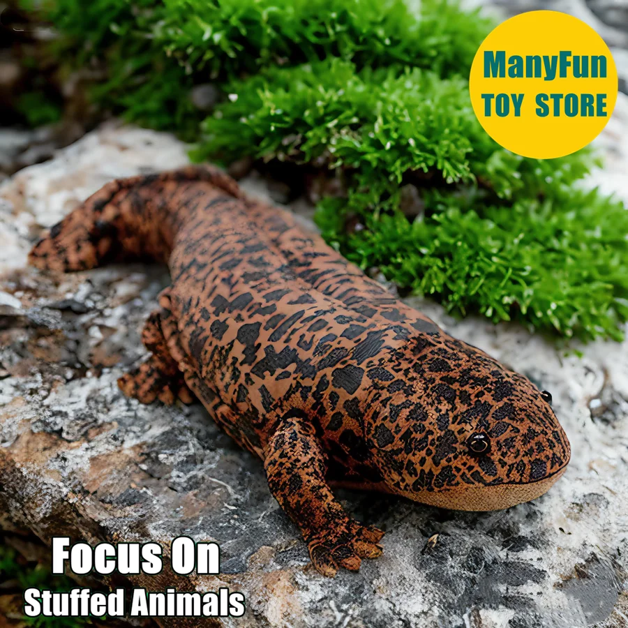 Chinese Giant Salamander High Fidelity Anime Cute Plushie Axolotl Plush Toys Lifelike Animal Simulation Stuffed Doll Kawaii Toy