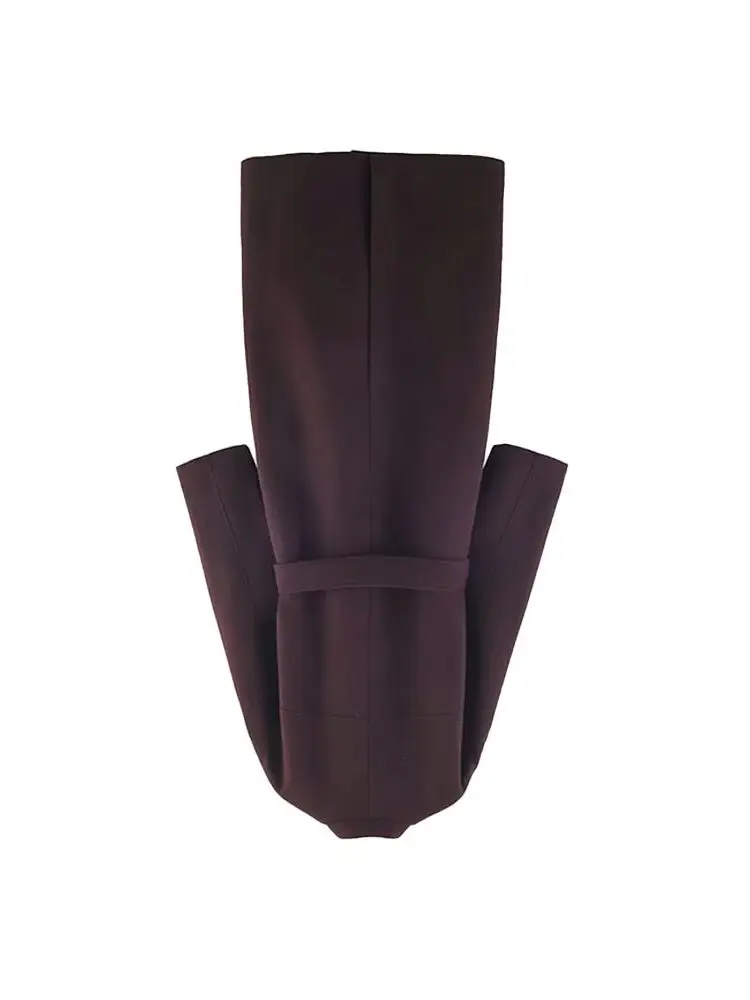 

HH Женское осенне-зимнее длинное однобортное однобортное пальто с круглым вырезом, прямой в карманный ремень H-типа, шерстяное пальто, длинное пальто для отдыха