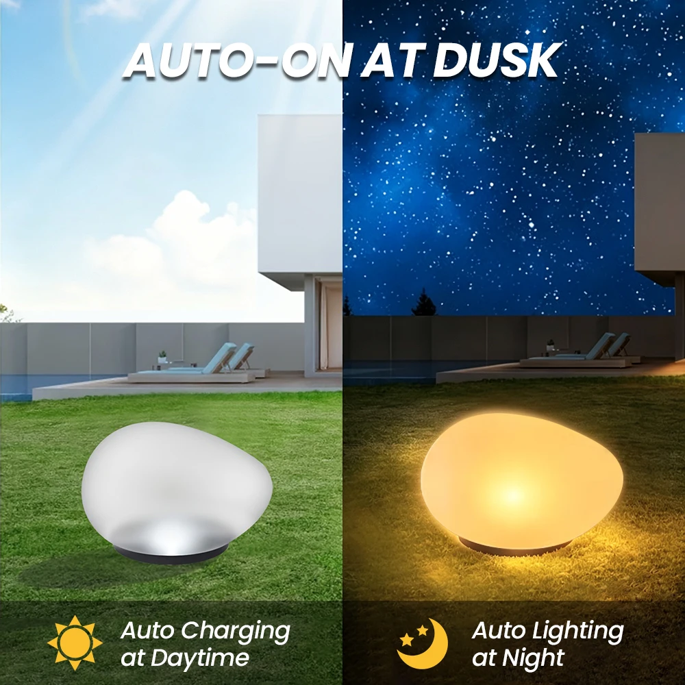 Outdoor Solar Pebble-shaped So - Outdoor Lighting Art ulasan dan harga