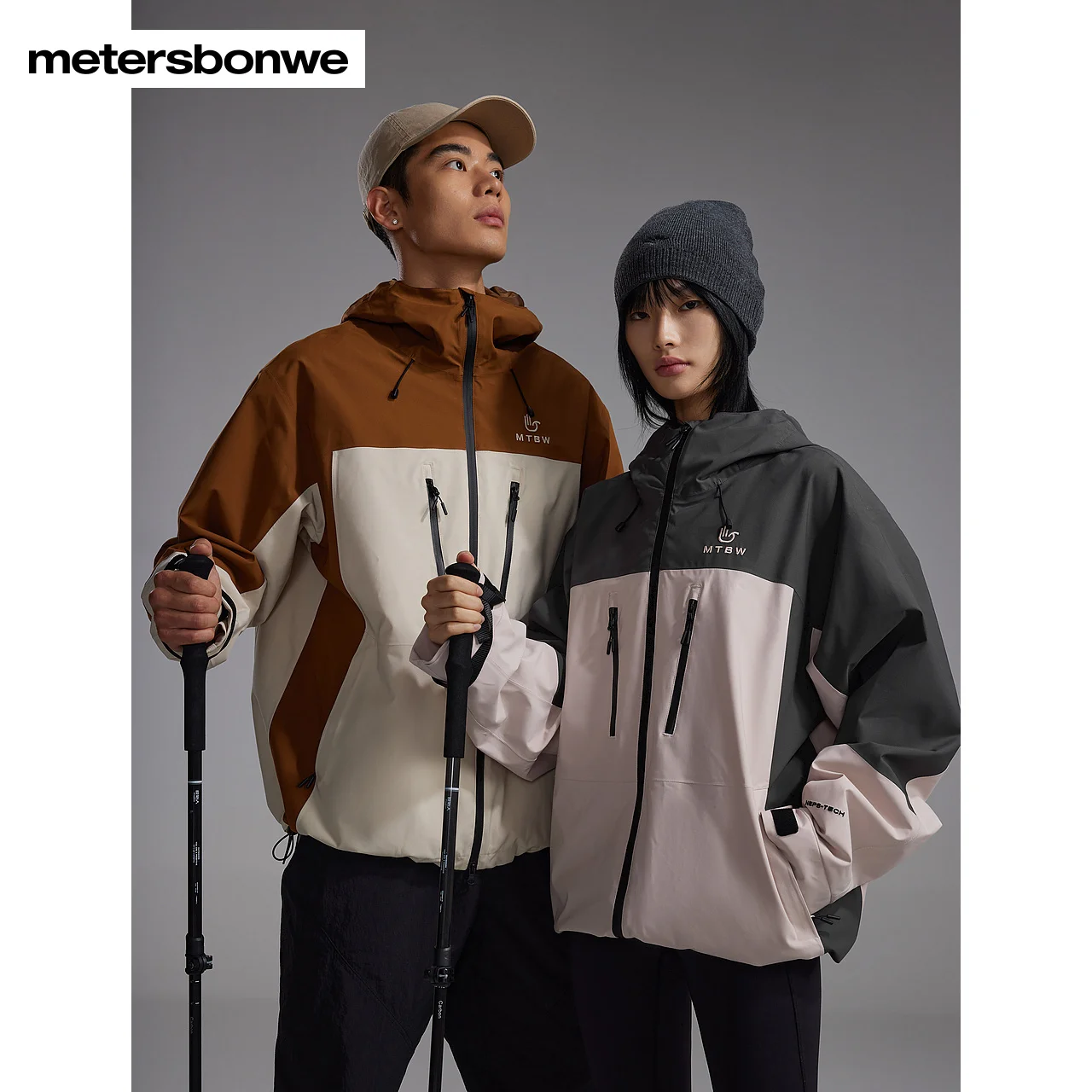 

Metersbonwe-Men Women's New Outdoor Jackets Windproof Warm Storm Water Resistant Jackets City Commuter Hiking Camping Winter