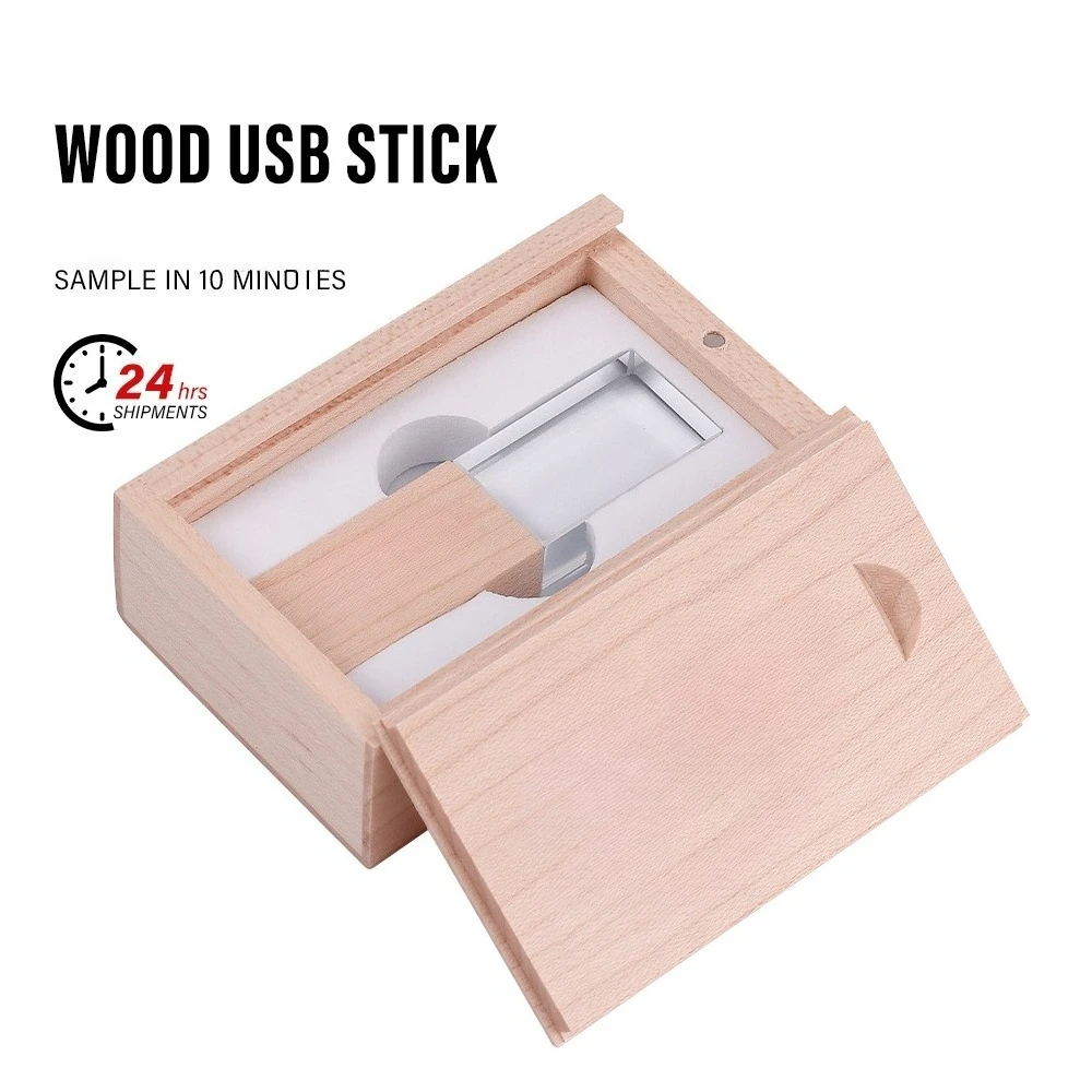 JASTER Wooden USB Flash Drive 64GB High Speed Pen Drive 32GB Crystal Wooden Memory Stick 16GB Pendrive Wedding Gifts 8GB U Disk view 4
