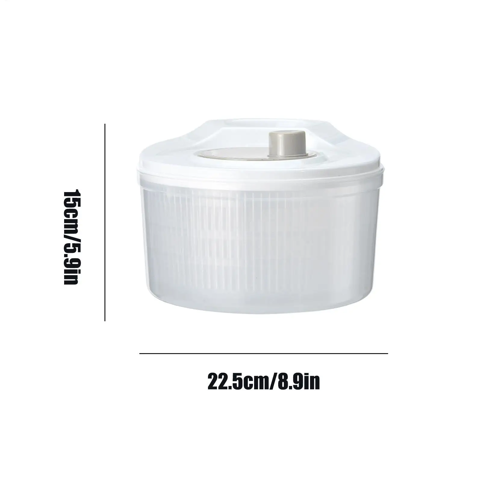 Salad Spinner Fruit Rinser Strainer Container Double-Layer Vegetable Washing Basket For Berries Home Cooks College Students view 6