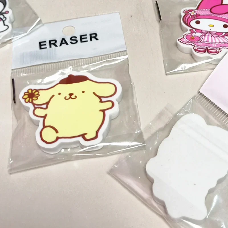 Imagem -05 - Sanrio Lápis Eraser dos Desenhos Animados Cute Pochacco Cinnamoroll Papelaria Estudante Kid School Supplies Prêmios Atacado Novo 36 Pcs