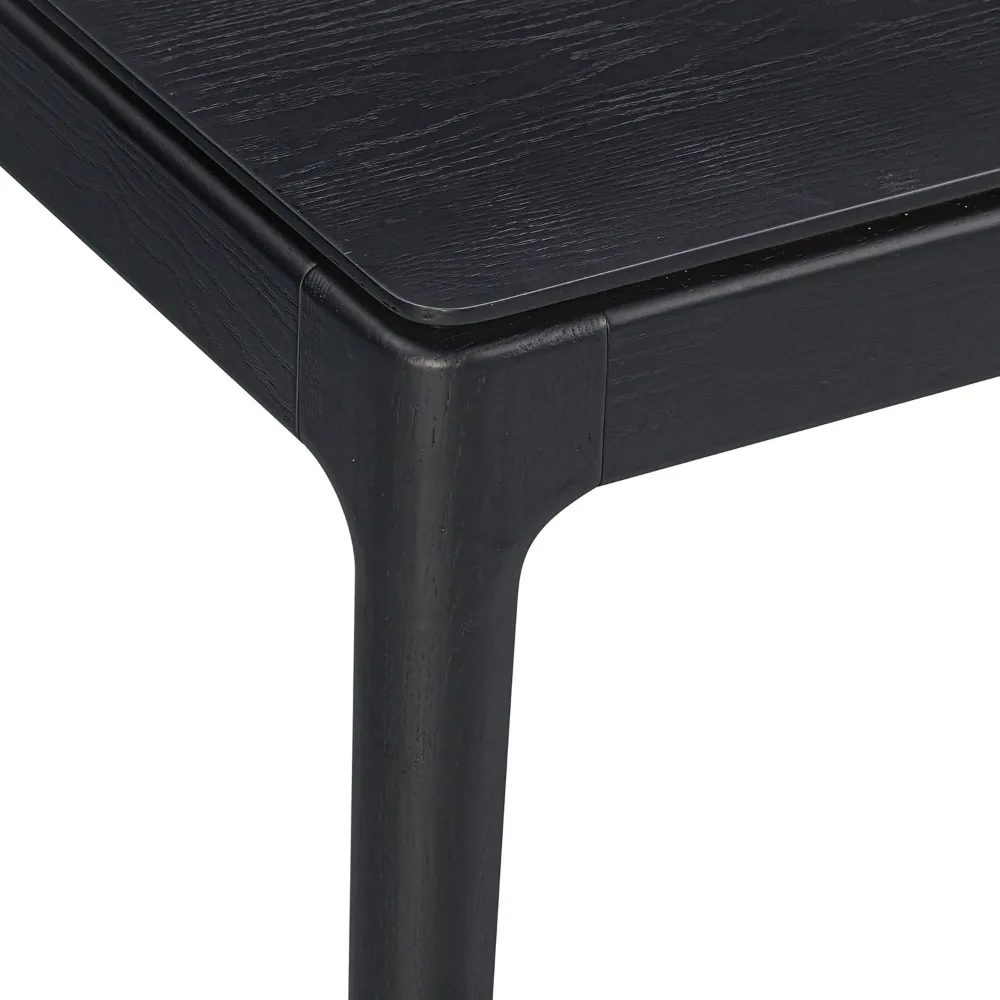 Mingle 55 Polegadas Design Moderno, Mesa de Jantar Retangular para Sala de Jantar, Móveis de Sala de Estar, Montagem Sem esforço, Preto Queimado