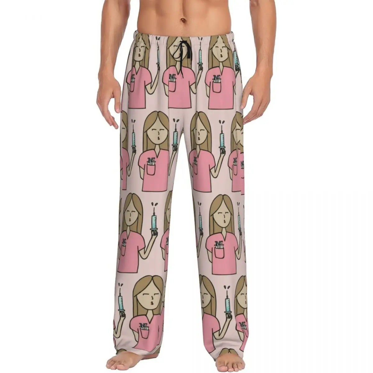 Custom Print Enfermera En Apuros Doctor Nurse Medical Health Pajama Pants Men Sleep Sleepwear Bottoms with Pockets