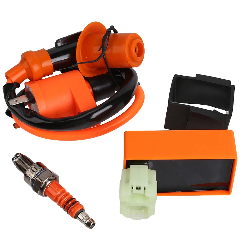 New set of motorcycle racing performance CDI ignition coil and spark plug kit suitable for GY6 motorcycle accessories